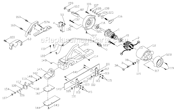 Page A Diagram and Parts List for 4692 Type 3 Porter Cable Planer Jointer